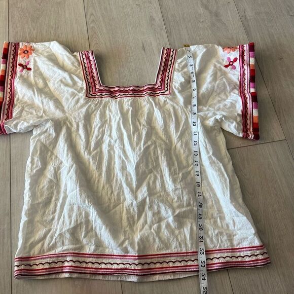 MADEWELL Embroidered Sandblossom Top Size Small, White Wash - Picture 4 of 9